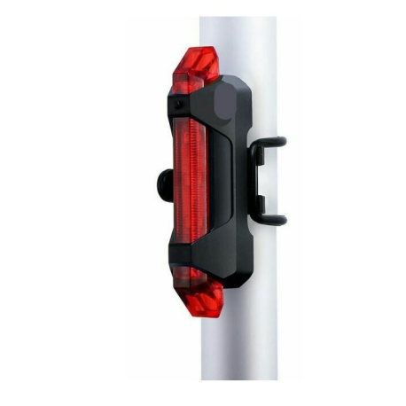 Svítilna na kolo zadní, 5xLED, 15lm, USB, nabíjecí, červená T630I