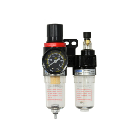 Regulátor tlaku s filtrem a manometrem a přim. oleje, max. prac. tlak 9bar GEKO GEKO 55748