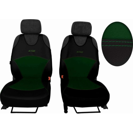 Autopotahy Active Sport kožené s alcantarou, sada pro dvě sedadla, zelené SIXTOL SIXTOL 10500