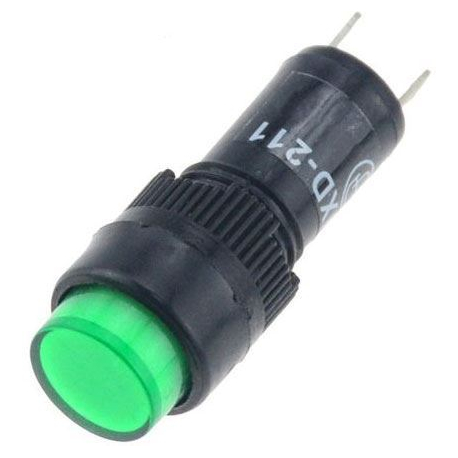Kontrolka LED 230V NXD-211 zelená, průměr 12mm K469G