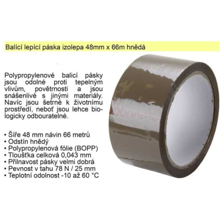 Lepící páska - izolepa hnědá 48mm/66m O426B