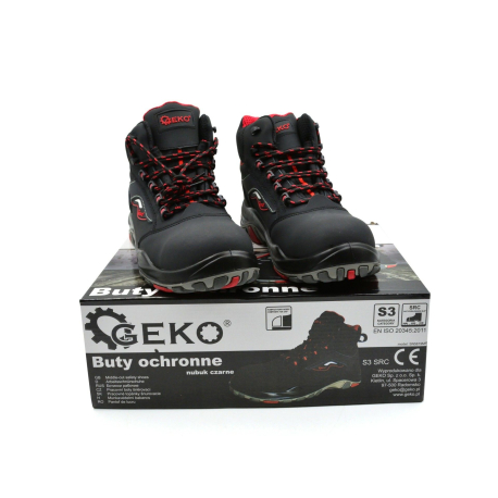 Bezpečnostní obuv nubuková černá S3 SRC vel. 41 GEKO GEKO 61965