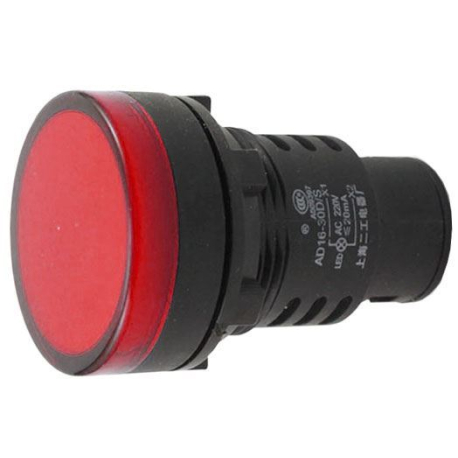 Kontrolka 230V LED 37mm AD16-30DS, červená K463
