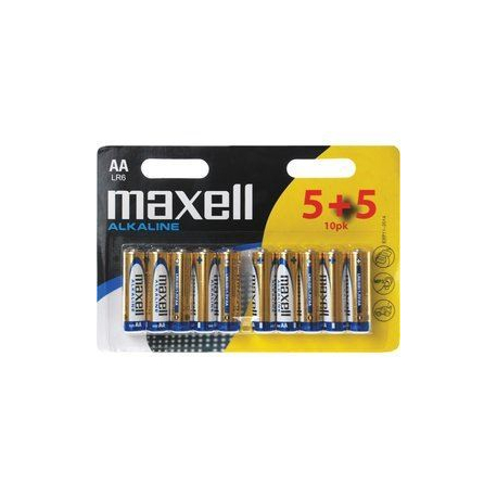 Baterie alkalické LR06 10BP AA MAXELL 5+5ks R519B-10