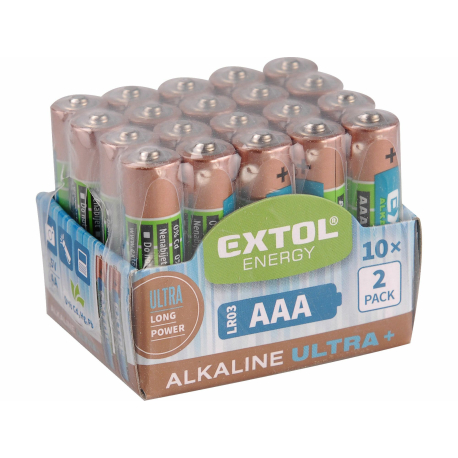 Baterie alkalické EXTOL ENERGY ULTRA +, 20ks, 1,5V AA (LR6) EXTOL-LIGHT EXTOL-LIGHT 5054