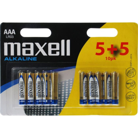 Baterie alkalické LR03 10BP AAA MAXELL 5+5ks R519A-10