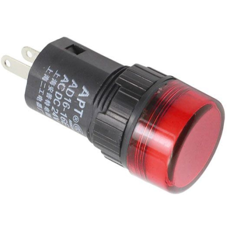 Kontrolka 24V LED 19mm AD16-16E, červená K458B