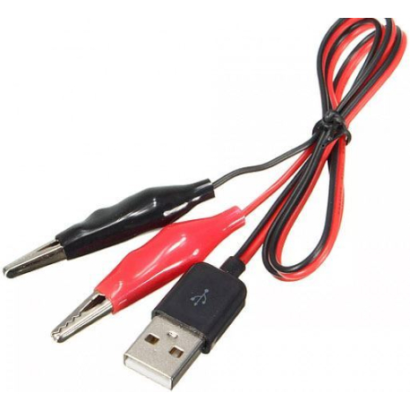 Redukce USB (A) / 2x krokosvorka, kabel 60cm D830A