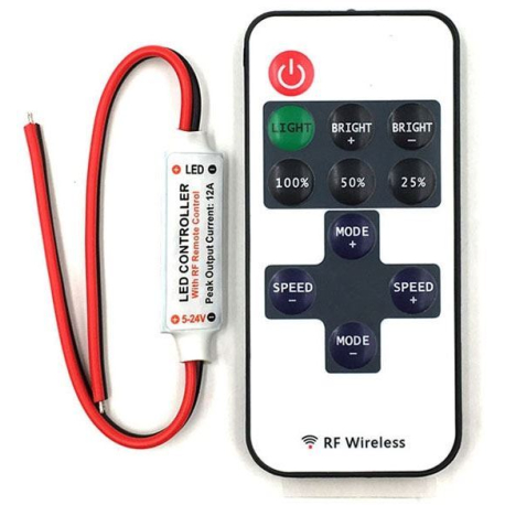 Dálkové ovládání RF 433MHz 12V/6A pro LED pásky, přijímač+vysílač G086A