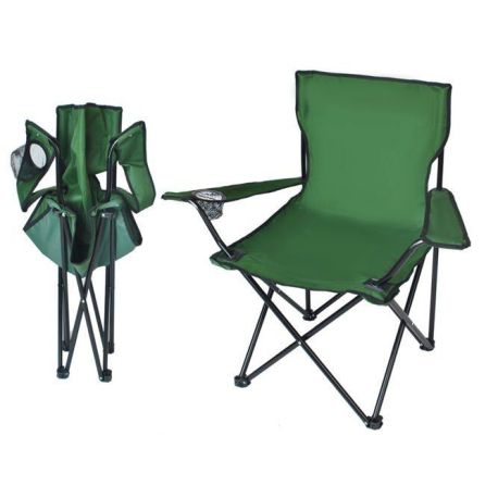 Kempingová židle skládací - rybářské křesílko, barva zelená TRIZAND V154K