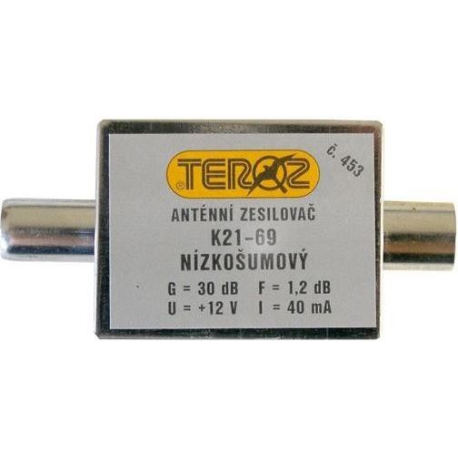 Anténní zesilovač pásmový K21-69 dvoutranzistorový, TEROZ 453K O943