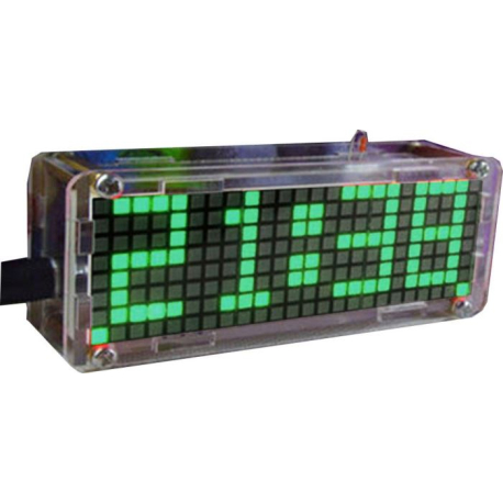 Digitální hodiny LED matrix s teploměrem - zelené, STAVEBNICE W325