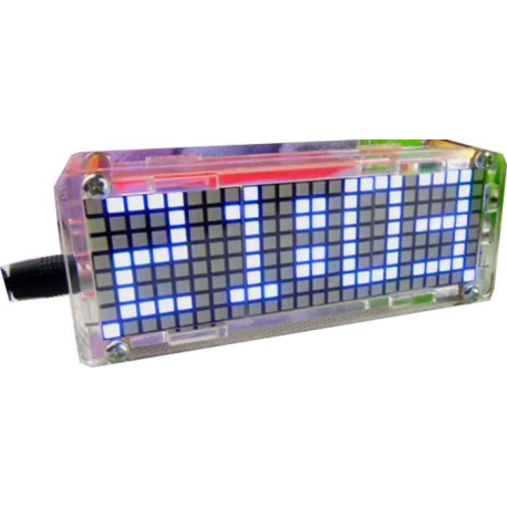 Digitální hodiny LED matrix s teploměrem - modré, STAVEBNICE W325A