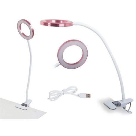 Lampa s klipem USB 24 LED bílo růžová V184N