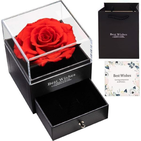 Věčná růže v krabičce, dárková krabička, šuplík na šperk V339D