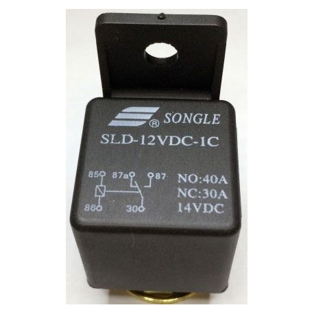 Relé auto Songle SLD-12VDC 12V/40A 28x28x25mm s třmínkem L608C