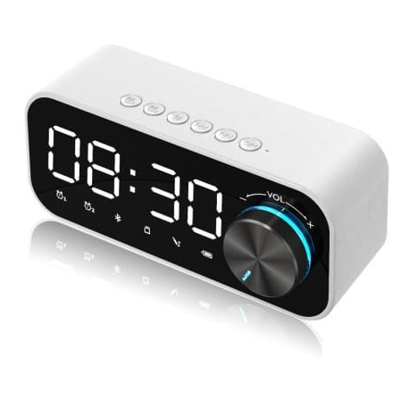 Bluetooth reproduktor B126 s rádiem FM a hodinami (radiobudík) T614A