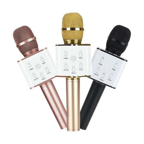 Bezdrátový bluetooth karaoke mikrofon, zlato- růžový Q234J