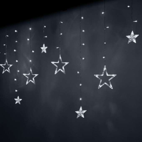 Vánoční osvětlení 138LED STAR LIGHT CURTAIN, studená bílá V754A