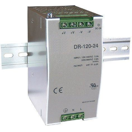 Průmyslový zdroj DR-120-24, 24V /120W spínaný na DIN lištu G560