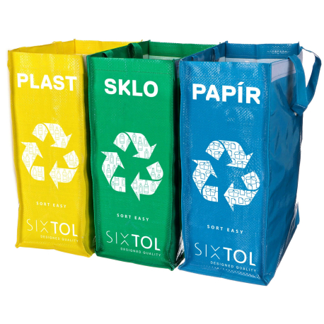 Tašky na tříděný odpad SORT EASY 3 SLIM, 18x30x40 cm, 3 x 22 l, 3 ks SIXTOL SIXTOL 63082