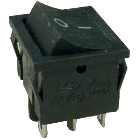 Přepínač kolébkový MRS-202-4, ON-ON 2pol.250V/6A černý L459