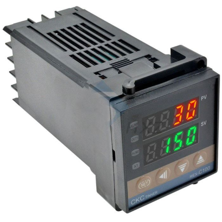 Průmyslový termostat REX-C100 pro různé senzory, napájení 230VAC M451C