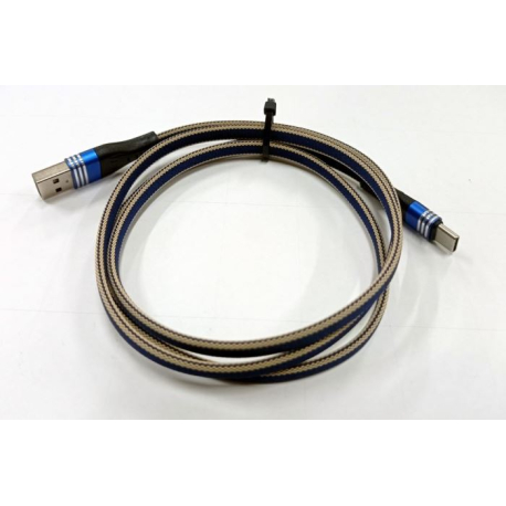Kabel USB 2.0 konektor USB A / USB-C 1m, nylon, modrý N511O