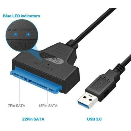 Kabel SATA 3.0 (7+15p) - USB 3.0 N470