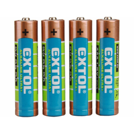 Baterie alkalické ULTRA +, 4ks, 1,5V AA (LR6) EXTOL-LIGHT EXTOL-LIGHT 2031