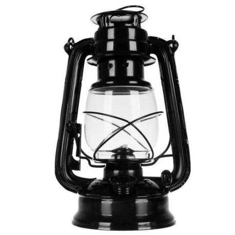 Petrolejová lampa 24 cm černá T639