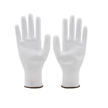 Pracovní rukavice bezešvé s PU dlaní - velikost 10, bílé V189B