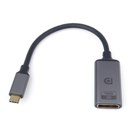 Adaptér USB-C na Displayport DP1.4 8k@60Hz, 4k@120Hz, 20cm, hliník D363U