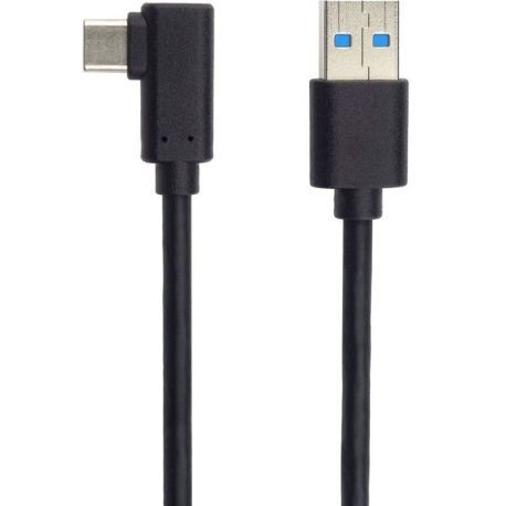 Kabel USB 2.0 konektor USB A / USB-C 3.0, 1m černý zahnutý N512D
