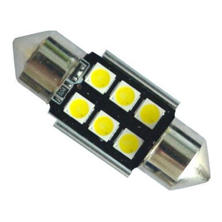 Žárovka LED SV8,5-8 sufit, 12-24V, 6xLED3030, bílá, CANBUS, délka 36mm K593