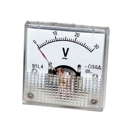 Analogový panelový voltmetr 91L4 30V~ AC R075