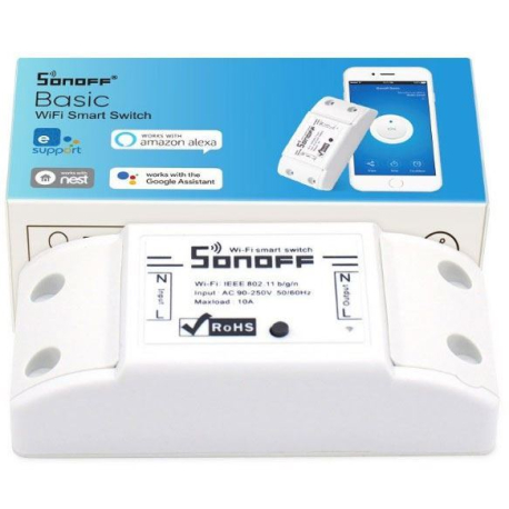 Spínač WiFi Sonoff Basic R2 230V/10A, napájení 90-260AC T357