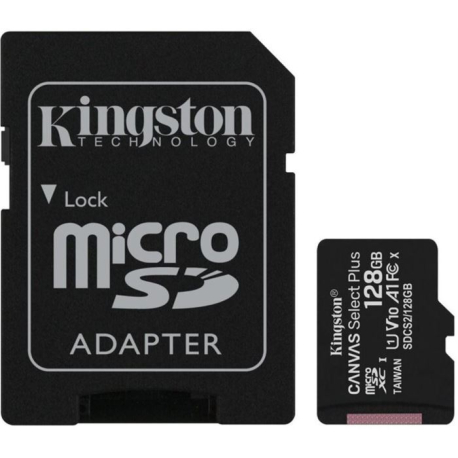 Paměťová karta KINGSTON micro SDHC 128GB Class 10 + adaptér V362C