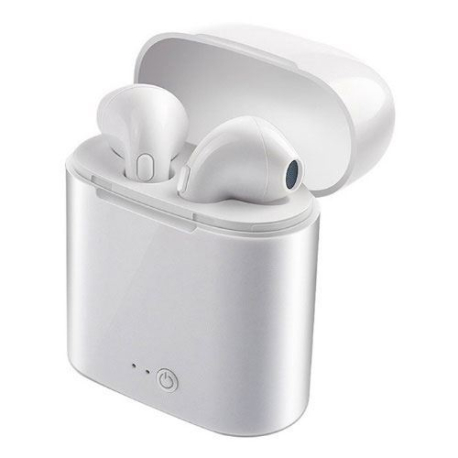 Bluetooth bezdrátová sluchátka i7s TWS bílé V031A