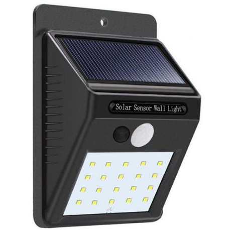 Solární svítidlo LED-20x s PIR čidlem nástěnné /Solární světlo/ T311