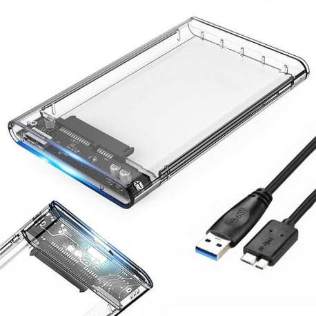 Externí box pro SATA 2,5” HDD s připojením na USB 3.0, transparentní M261G
