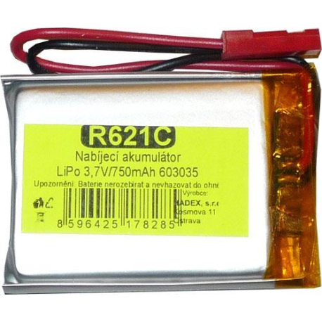 Akumulátor LiPo 3,7V/750mAh 603035 /Nabíjecí baterie Li-Pol/ R621C