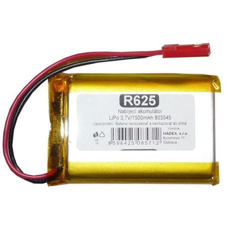 Akumulátor LiPo 3,7V/1500mAh 803450 /Nabíjecí baterie Li-Pol/ R625