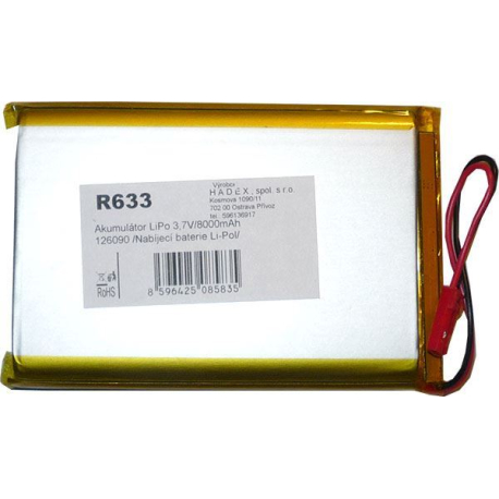 Akumulátor LiPo 3,7V/8000mAh 126090 /Nabíjecí baterie Li-Pol/ R633