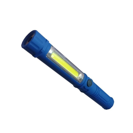 Pracovní svítilna LED COB + SMD , napájení 3xAAA, modrá T203R
