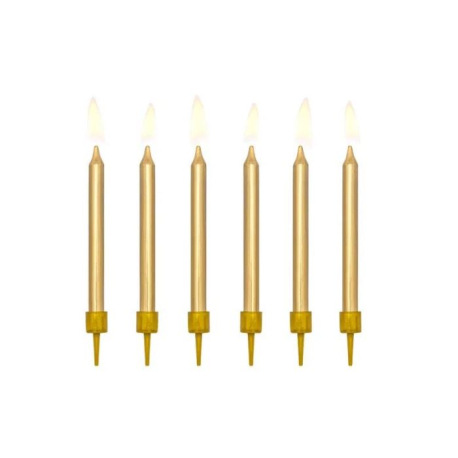 Narozeninové svíčky, zlaté, 6cm, 6ks V233O