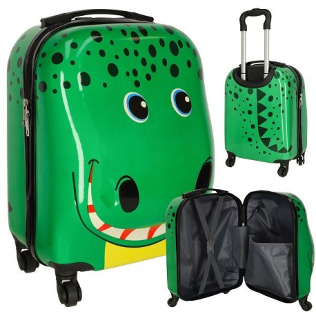 Dětský cestovní kufr na kolečkách, krokodýl O299E