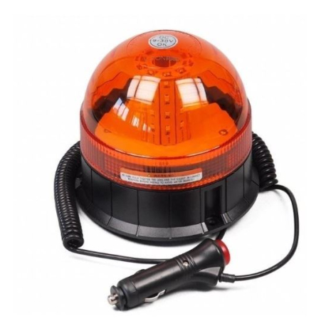 Oranžový výstražný magnetický maják LED 12-24V - kulatý, ECE R10 T641J