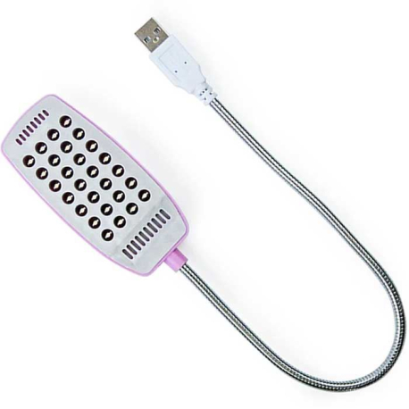 USB lampička růžová s vypínačem - LED 28x T631C