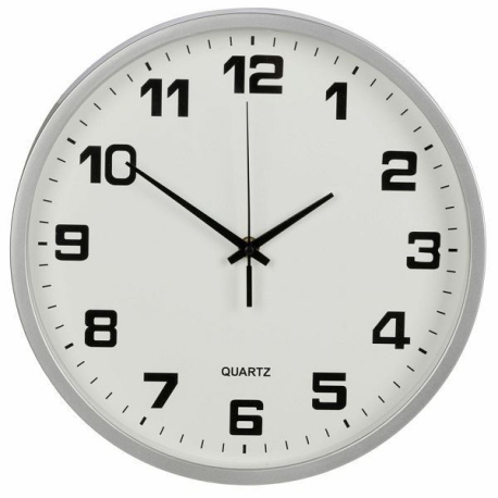 Nástěnné hodiny 25cm, stříbrné T188
